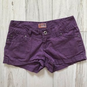 Purple Cotton Shorts